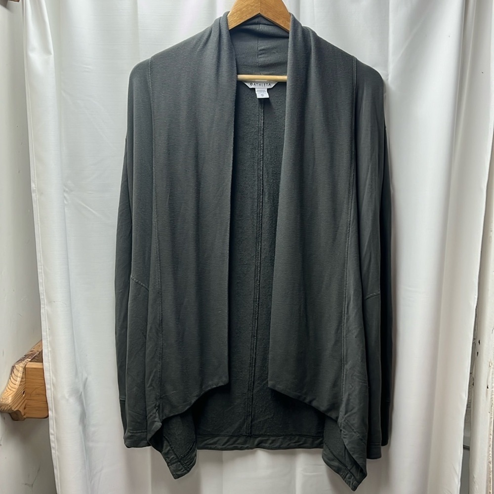 Athleta Gray Brown Open Stretchy‎ Cozy Cardigan- XS